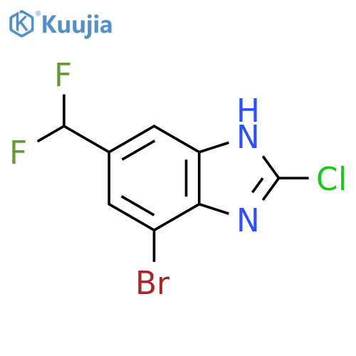 4-Bromo-2-chloro-6-difluoromethyl-1H-benzimidazole structure