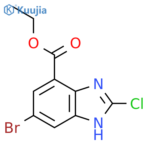 Ethyl 5-Bromo-2-chloro-1H-benzimidazole-7-carboxylate structure