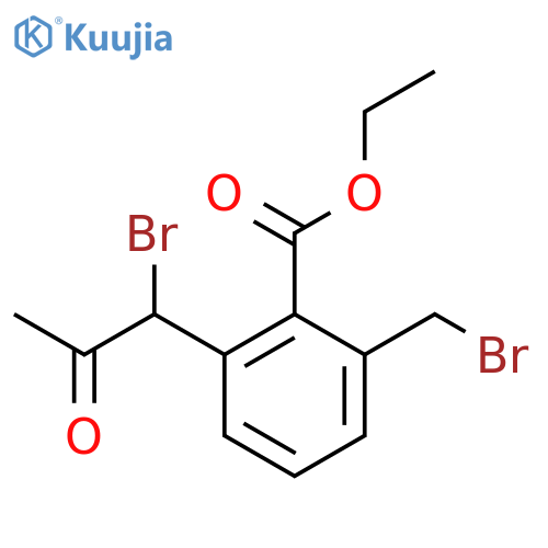Ethyl 2-(1-bromo-2-oxopropyl)-6-(bromomethyl)benzoate structure