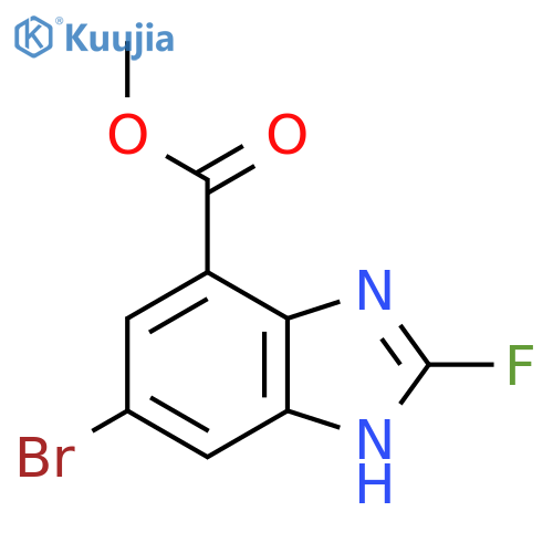 Methyl 5-Bromo-2-fluoro-1H-benzimidazole-7-carboxylate structure