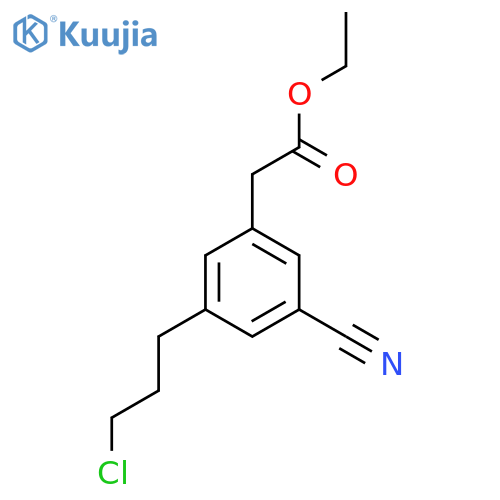 Ethyl 3-(3-chloropropyl)-5-cyanophenylacetate structure