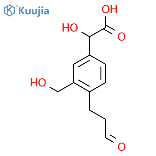3-(Hydroxymethyl)-4-(3-oxopropyl)mandelic acid structure
