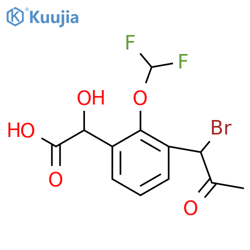 3-(1-Bromo-2-oxopropyl)-2-(difluoromethoxy)mandelic acid structure