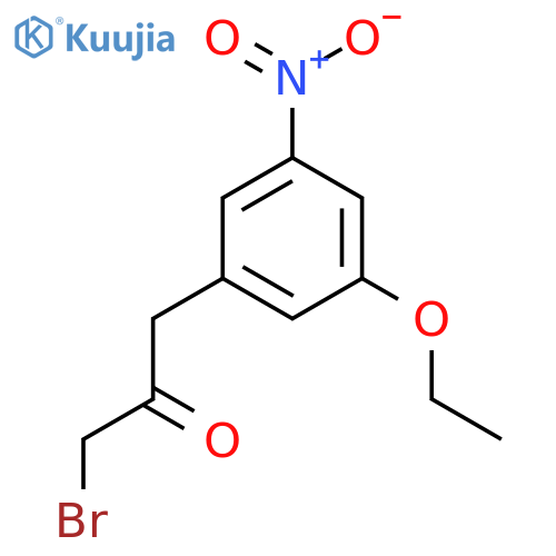 1-Bromo-3-(3-ethoxy-5-nitrophenyl)propan-2-one structure