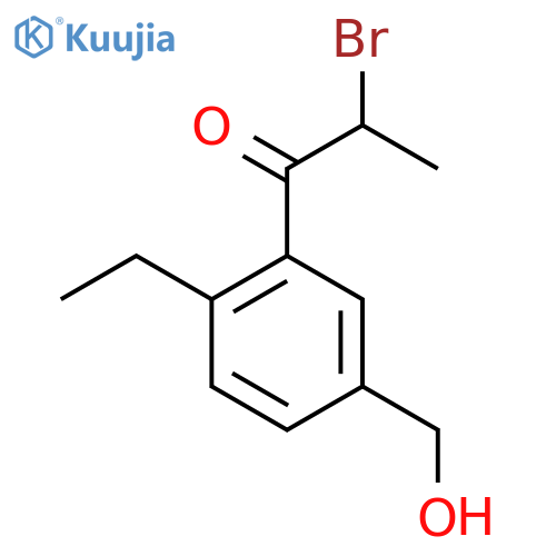 2-Bromo-1-(2-ethyl-5-(hydroxymethyl)phenyl)propan-1-one structure