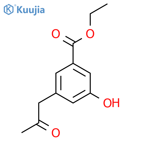 Ethyl 3-hydroxy-5-(2-oxopropyl)benzoate structure