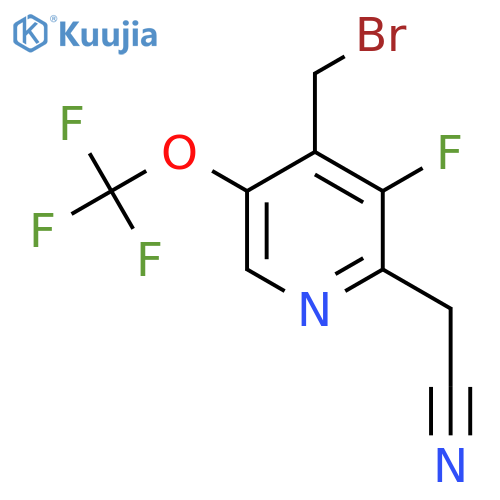 4-(Bromomethyl)-3-fluoro-5-(trifluoromethoxy)pyridine-2-acetonitrile structure