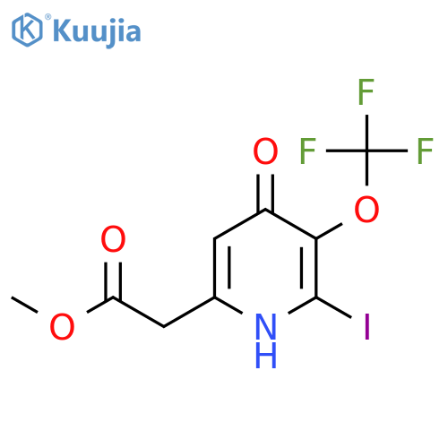 Methyl 4-hydroxy-2-iodo-3-(trifluoromethoxy)pyridine-6-acetate structure
