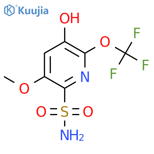 3-Hydroxy-5-methoxy-2-(trifluoromethoxy)pyridine-6-sulfonamide structure