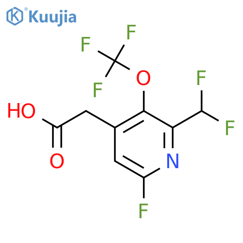 2-(Difluoromethyl)-6-fluoro-3-(trifluoromethoxy)pyridine-4-acetic acid structure