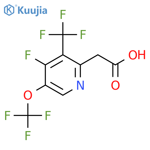 4-Fluoro-5-(trifluoromethoxy)-3-(trifluoromethyl)pyridine-2-acetic acid structure