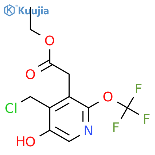Ethyl 4-(chloromethyl)-5-hydroxy-2-(trifluoromethoxy)pyridine-3-acetate structure