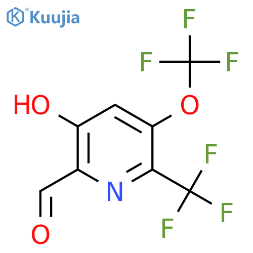 3-Hydroxy-5-(trifluoromethoxy)-6-(trifluoromethyl)pyridine-2-carboxaldehyde structure