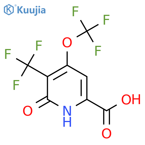 2-Hydroxy-4-(trifluoromethoxy)-3-(trifluoromethyl)pyridine-6-carboxylic acid structure