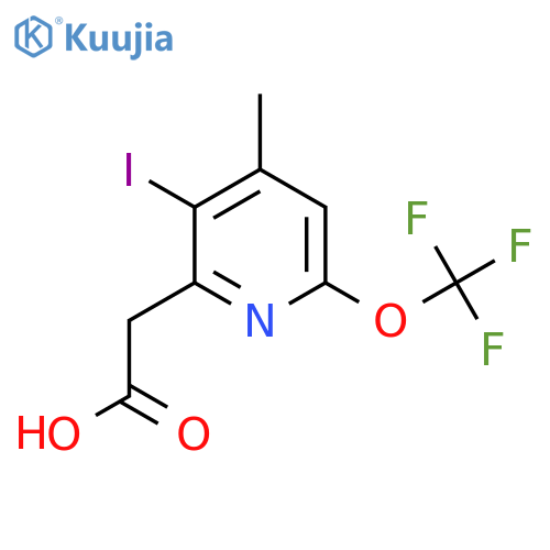 3-Iodo-4-methyl-6-(trifluoromethoxy)pyridine-2-acetic acid structure