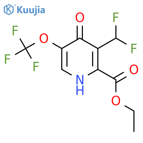 Ethyl 3-(difluoromethyl)-4-hydroxy-5-(trifluoromethoxy)pyridine-2-carboxylate structure