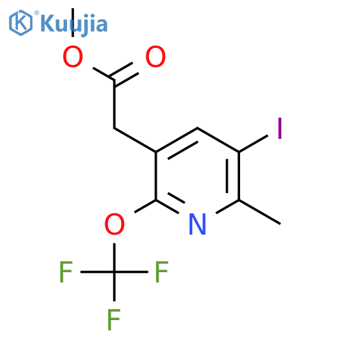 Methyl 3-iodo-2-methyl-6-(trifluoromethoxy)pyridine-5-acetate structure