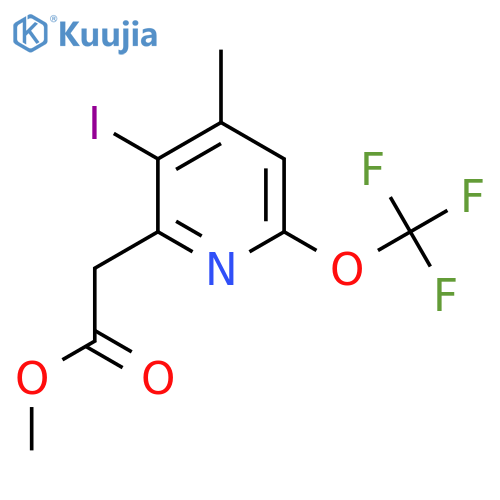 Methyl 3-iodo-4-methyl-6-(trifluoromethoxy)pyridine-2-acetate structure