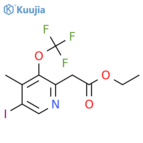 Ethyl 5-iodo-4-methyl-3-(trifluoromethoxy)pyridine-2-acetate structure