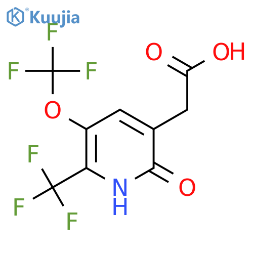 2-Hydroxy-5-(trifluoromethoxy)-6-(trifluoromethyl)pyridine-3-acetic acid structure