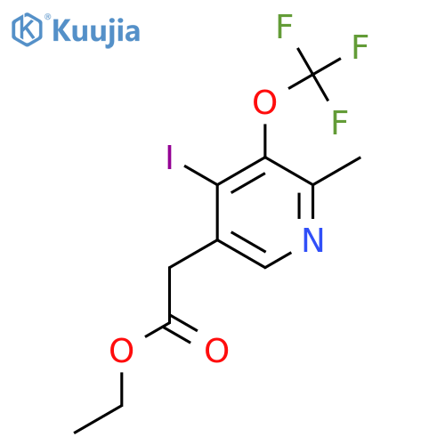 Ethyl 4-iodo-2-methyl-3-(trifluoromethoxy)pyridine-5-acetate structure