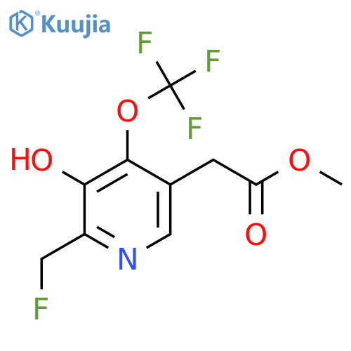 Methyl 2-(fluoromethyl)-3-hydroxy-4-(trifluoromethoxy)pyridine-5-acetate structure