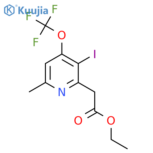 Ethyl 3-iodo-6-methyl-4-(trifluoromethoxy)pyridine-2-acetate structure