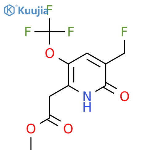 Methyl 3-(fluoromethyl)-2-hydroxy-5-(trifluoromethoxy)pyridine-6-acetate structure