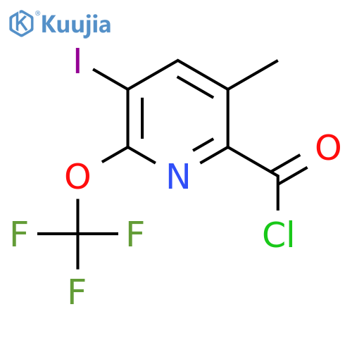 3-Iodo-5-methyl-2-(trifluoromethoxy)pyridine-6-carbonyl chloride structure
