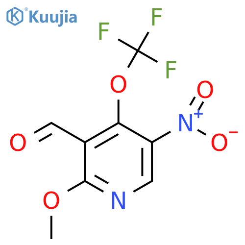 2-Methoxy-5-nitro-4-(trifluoromethoxy)pyridine-3-carboxaldehyde structure