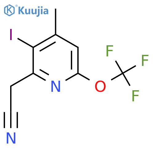 3-Iodo-4-methyl-6-(trifluoromethoxy)pyridine-2-acetonitrile structure