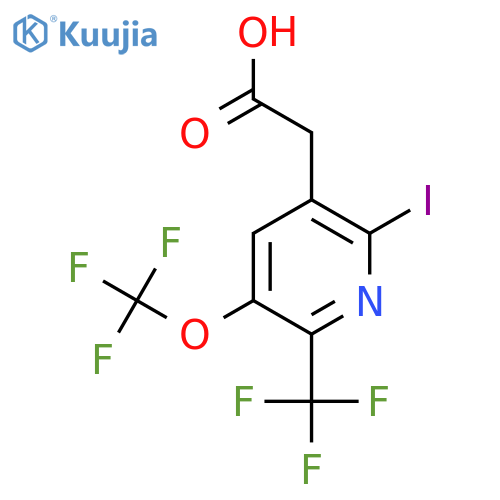 2-Iodo-5-(trifluoromethoxy)-6-(trifluoromethyl)pyridine-3-acetic acid structure