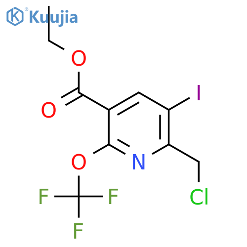 Ethyl 2-(chloromethyl)-3-iodo-6-(trifluoromethoxy)pyridine-5-carboxylate structure