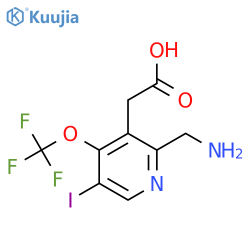 2-(Aminomethyl)-5-iodo-4-(trifluoromethoxy)pyridine-3-acetic acid structure