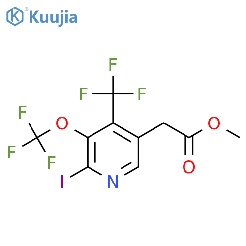 Methyl 2-iodo-3-(trifluoromethoxy)-4-(trifluoromethyl)pyridine-5-acetate structure
