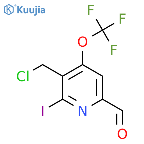 3-(Chloromethyl)-2-iodo-4-(trifluoromethoxy)pyridine-6-carboxaldehyde structure