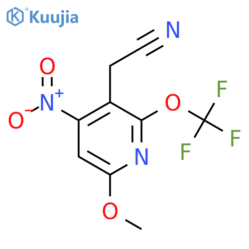 6-Methoxy-4-nitro-2-(trifluoromethoxy)pyridine-3-acetonitrile structure