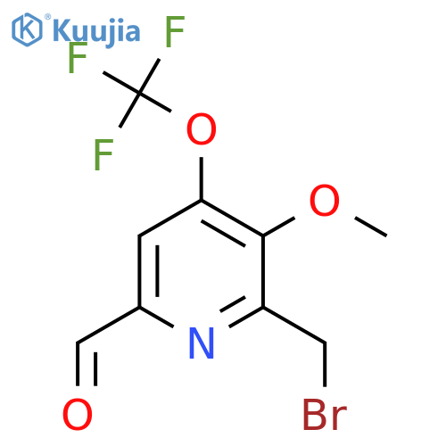 2-(Bromomethyl)-3-methoxy-4-(trifluoromethoxy)pyridine-6-carboxaldehyde structure