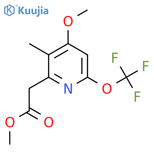 Methyl 4-methoxy-3-methyl-6-(trifluoromethoxy)pyridine-2-acetate structure