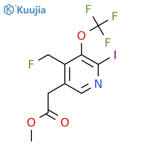 Methyl 4-(fluoromethyl)-2-iodo-3-(trifluoromethoxy)pyridine-5-acetate structure