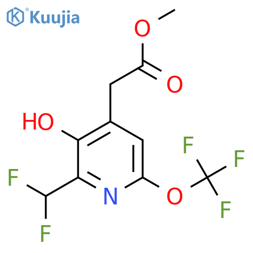 Methyl 2-(difluoromethyl)-3-hydroxy-6-(trifluoromethoxy)pyridine-4-acetate structure