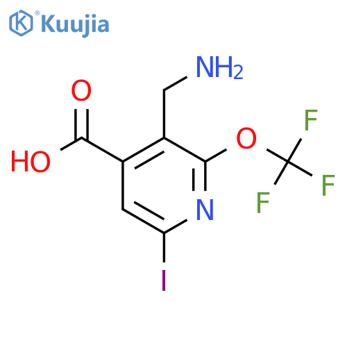 3-(Aminomethyl)-6-iodo-2-(trifluoromethoxy)pyridine-4-carboxylic acid structure
