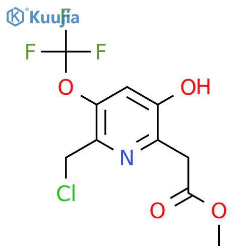 Methyl 2-(chloromethyl)-5-hydroxy-3-(trifluoromethoxy)pyridine-6-acetate structure