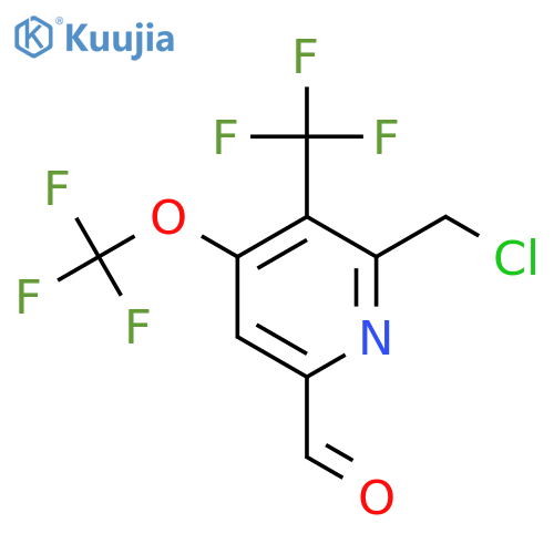 2-(Chloromethyl)-4-(trifluoromethoxy)-3-(trifluoromethyl)pyridine-6-carboxaldehyde structure
