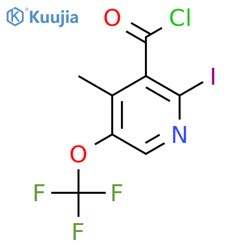 2-Iodo-4-methyl-5-(trifluoromethoxy)pyridine-3-carbonyl chloride structure