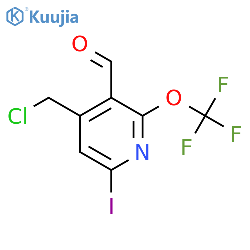 4-(Chloromethyl)-6-iodo-2-(trifluoromethoxy)pyridine-3-carboxaldehyde structure