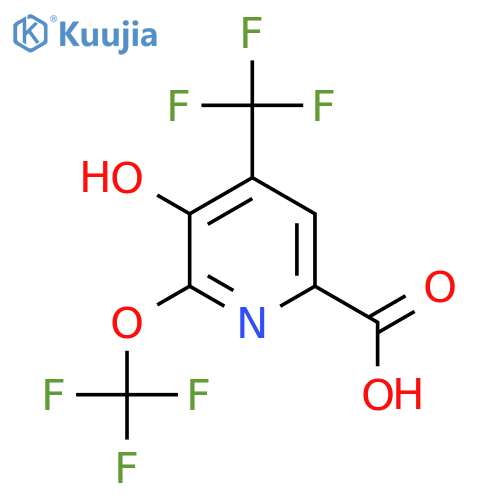 3-Hydroxy-2-(trifluoromethoxy)-4-(trifluoromethyl)pyridine-6-carboxylic acid structure