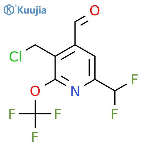 3-(Chloromethyl)-6-(difluoromethyl)-2-(trifluoromethoxy)pyridine-4-carboxaldehyde structure