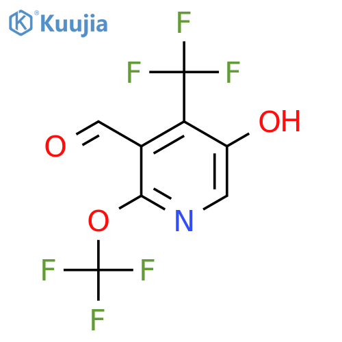 5-Hydroxy-2-(trifluoromethoxy)-4-(trifluoromethyl)pyridine-3-carboxaldehyde structure