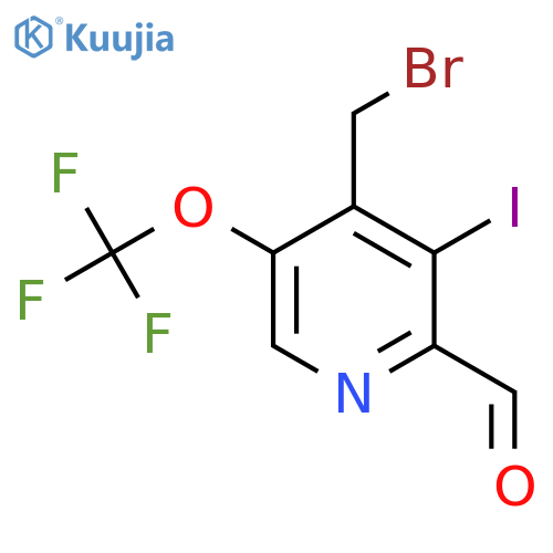 4-(Bromomethyl)-3-iodo-5-(trifluoromethoxy)pyridine-2-carboxaldehyde structure